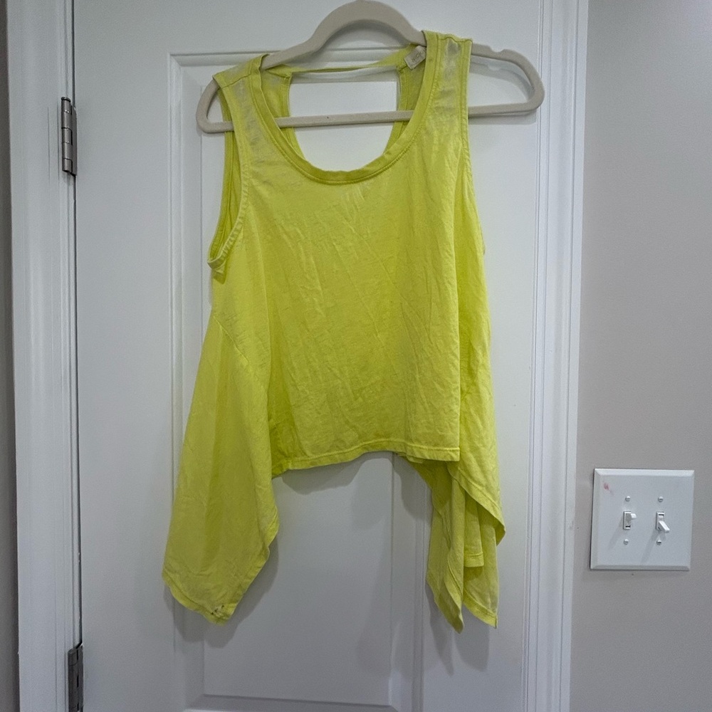 Asymmetrical Yellow Sleeveless Top
